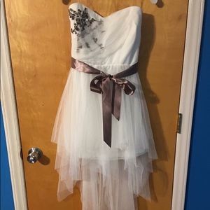 White and brown dress